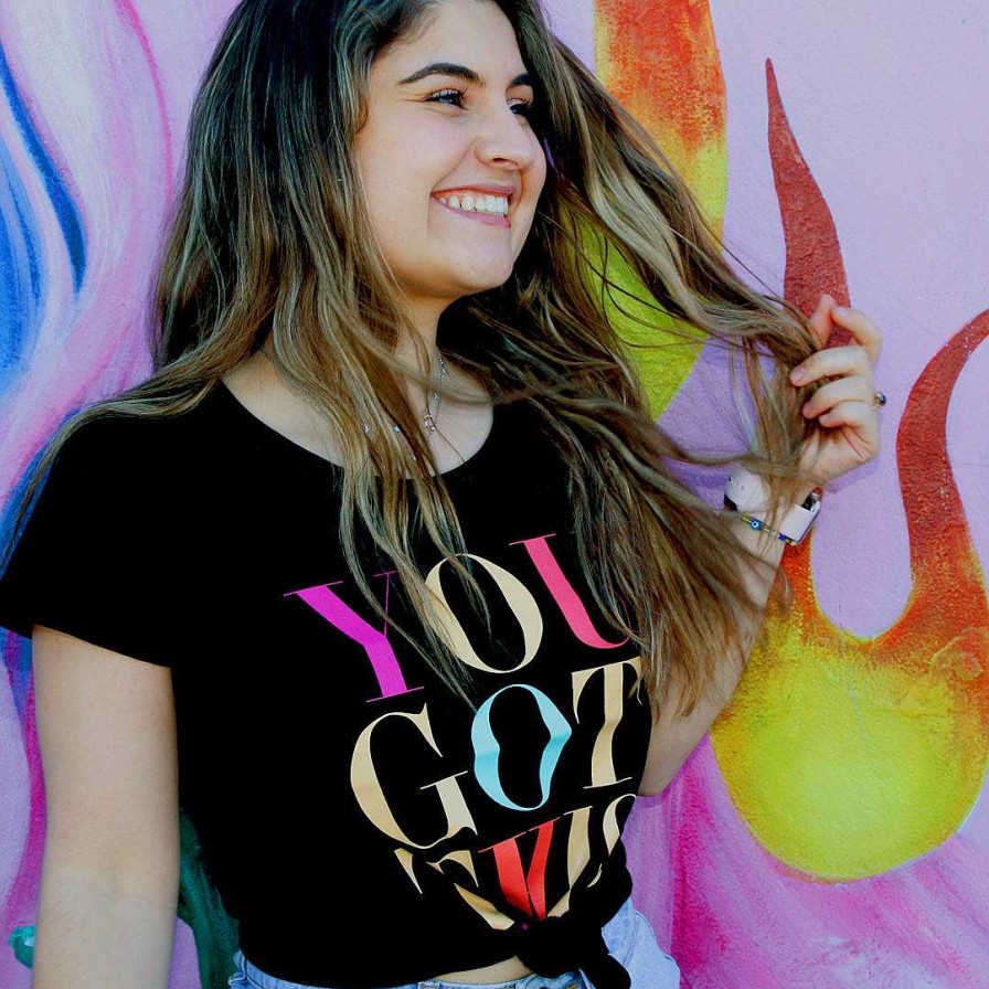 Apparel Tees Tanks & Totes | You Got This Tee - Black Scoopy - Colourful Print