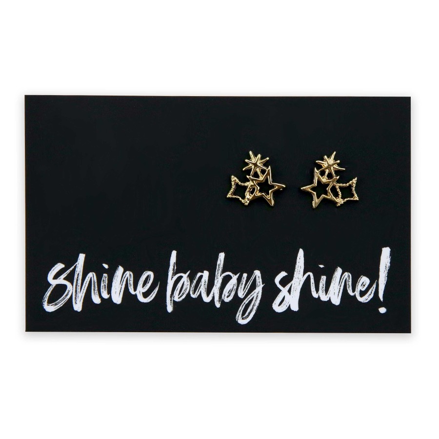 Jewellery Cute Stud Earrings | Star Cluster Earring Studs - Shine Baby Shine - Gold (2402)