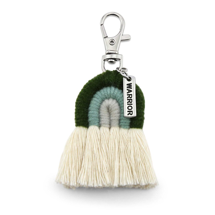 Accessories 50% Off | Mini Handwoven Rainbow Keyring / Bag Accessory 'Warrior' In Silver - Ava (7021-3)