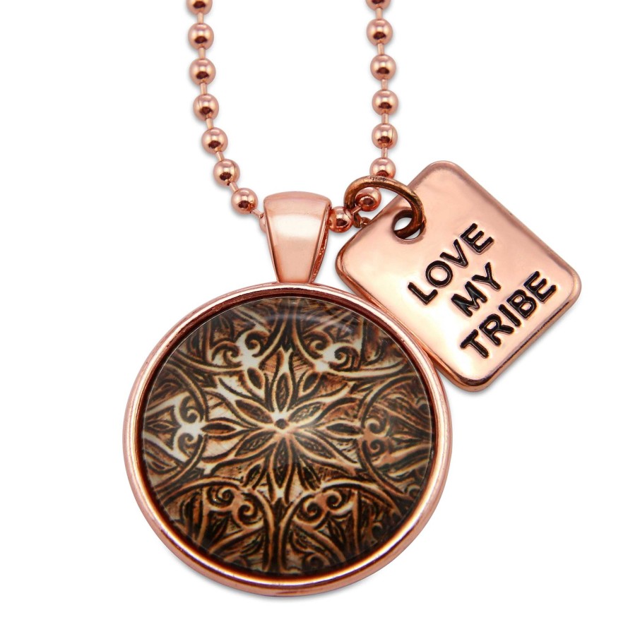 Jewellery Papa Glewy | The Strong Women Collection - Rose Gold ' Love My Tribe ' Necklace - Lionhearted Rose (10553)