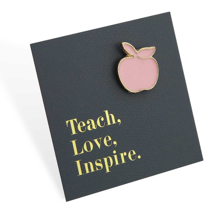 Accessories Accessories | Lovely Pins! Teach Love Inspire - Pink Apple Enamel Badge Pin - (10413)