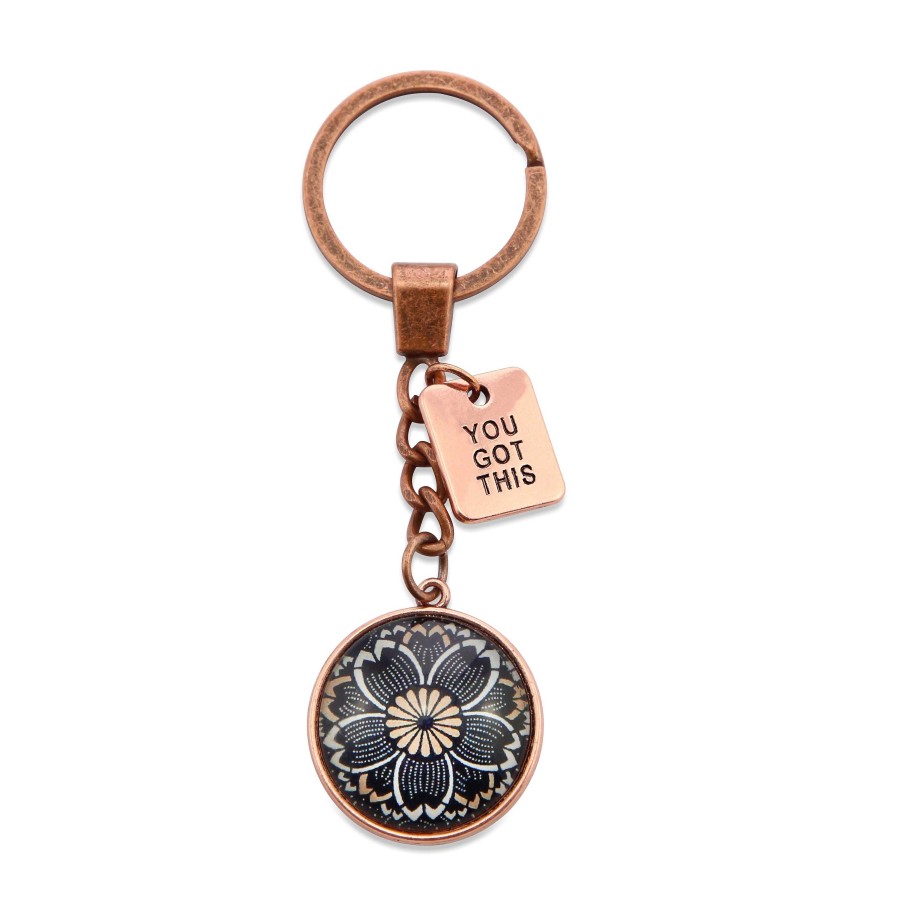 Accessories Papa Glewy | Vintage Rose Gold Keyring With 'You Got This' Charm - Buttercup (10154)