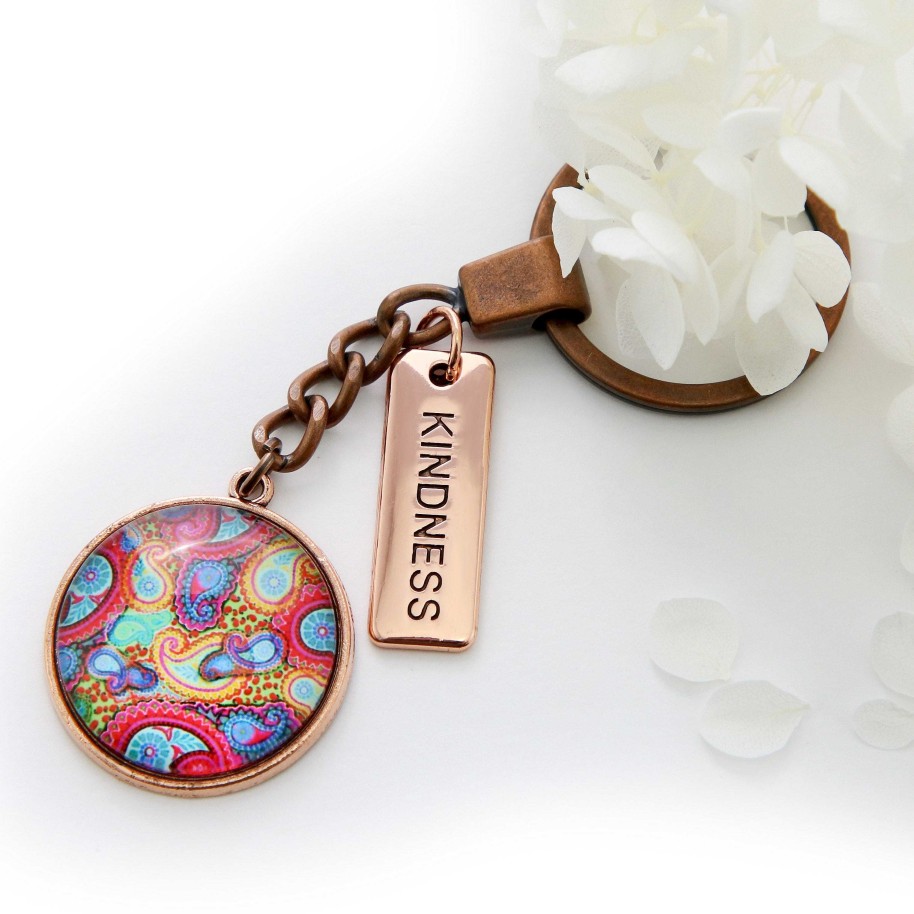 Accessories 50% Off | Spring - 'Kindness' - Vintage Rose Gold Keyring - Vivid (10763)