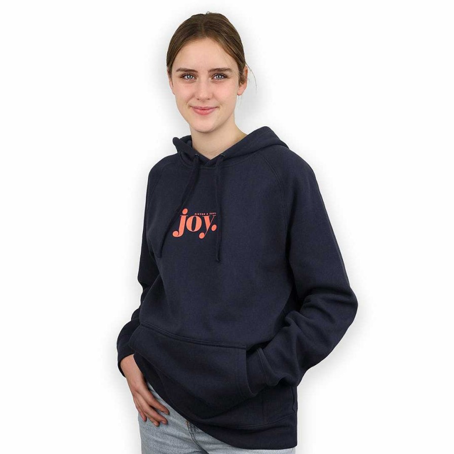 Apparel Hoodies | Joy Hoodie - Dark Navy With Sunrise Orange Print