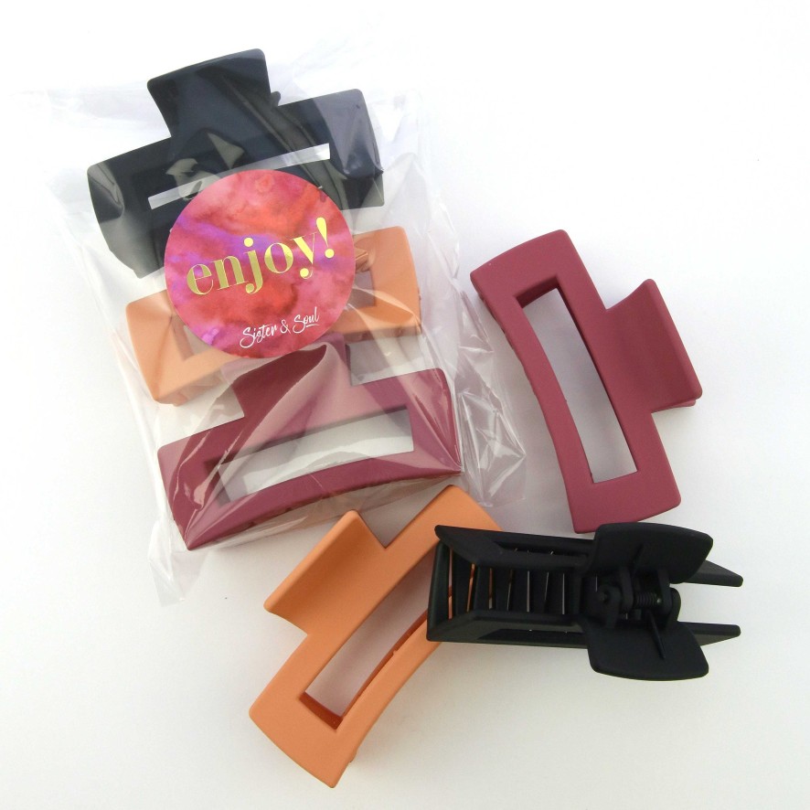 Accessories Hair Accessories | Hair Accessory Pack - Matte Finish Claw Clips 3 Pack - Sunrise (L01)