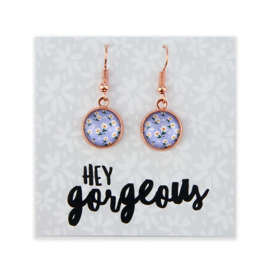 Jewellery Circle Drop Dangles | Spring - Hey Gorgeous - Rose Gold Dangles - Daisy Garden (12654)