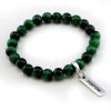 Jewellery Bracelets | Precious Stones - Green Tigers Eye 8Mm Bead Bracelet - With Word Charms