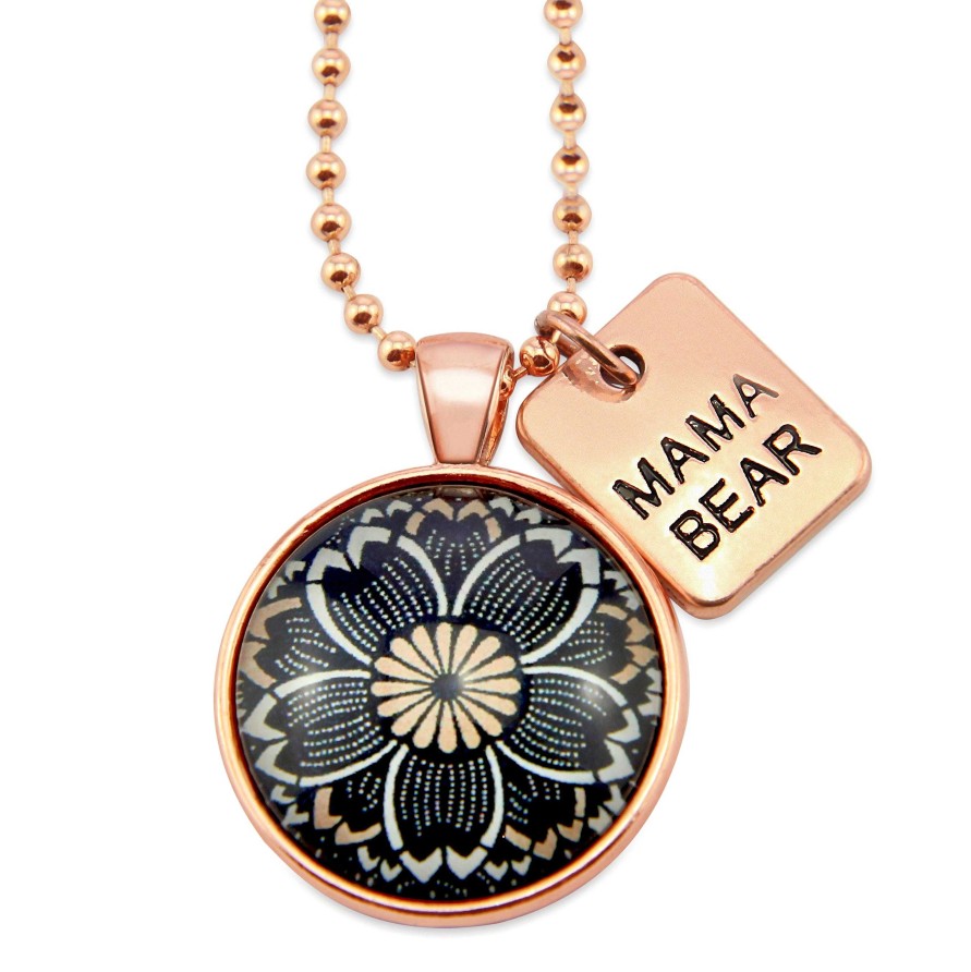 Jewellery Papa Glewy | Heart & Soul Collection - Rose Gold ' Mama Bear ' Necklace - Buttercup (11063)