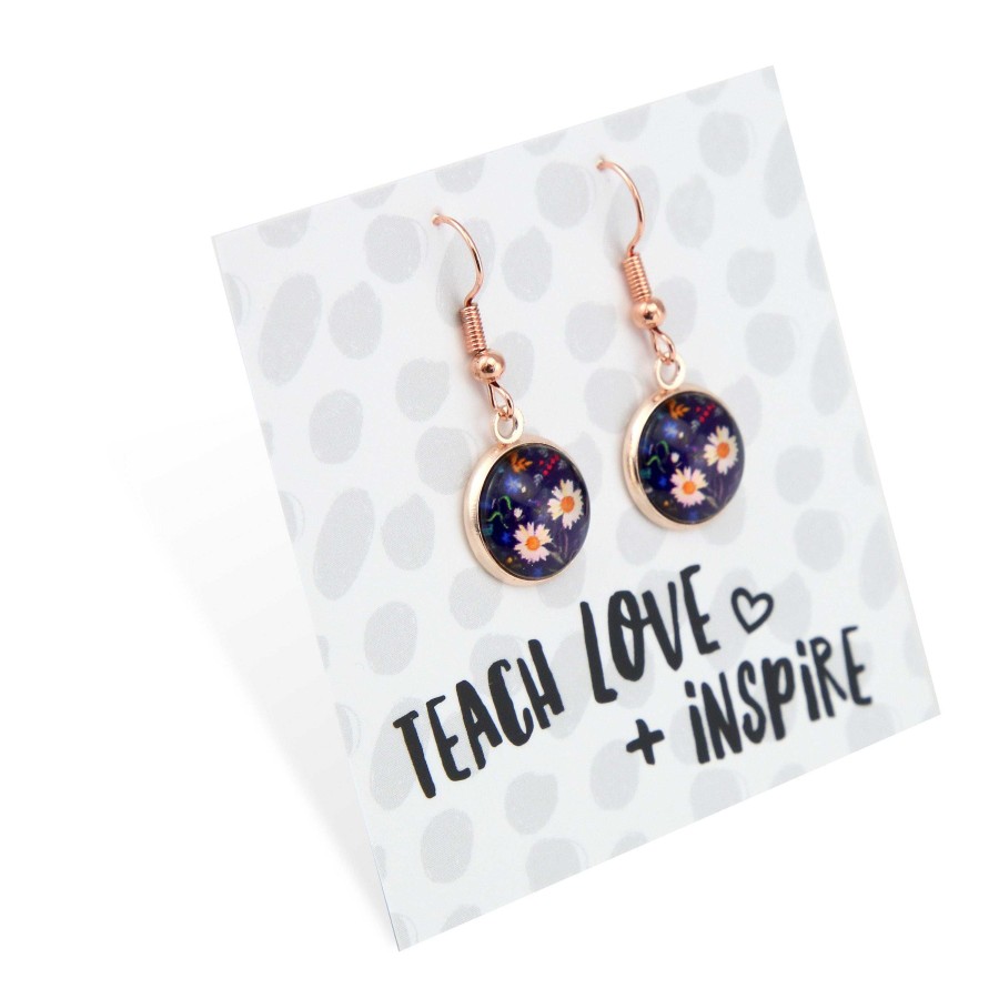 Jewellery Circle Drop Dangles | Spring - Teach Love Inspire - Rose Gold Dangles - Harriet (12643)