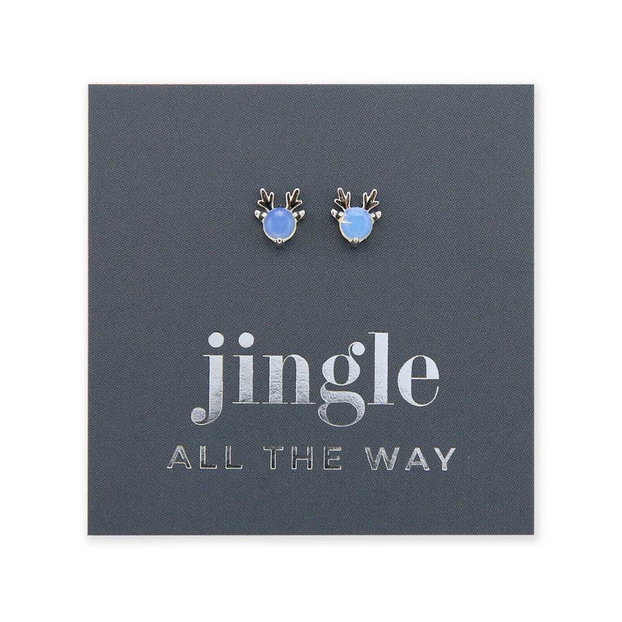 Jewellery Sterling Silver Studs | Rudolph'S Snowy Nose - Tiny Sterling Silver & Opalite Ball Studs - (8816-F)