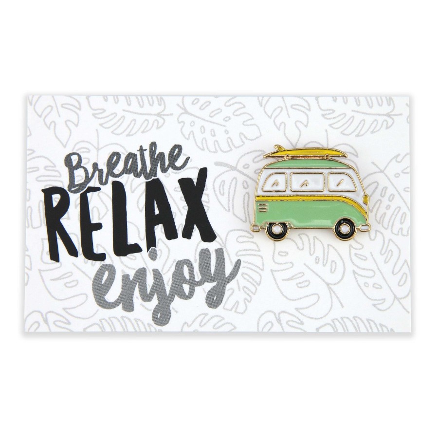 Accessories Accessories | Lovely Pins! Breath, Relax, Enjoy - Beach Camper Enamel Badge Pin - (10142)