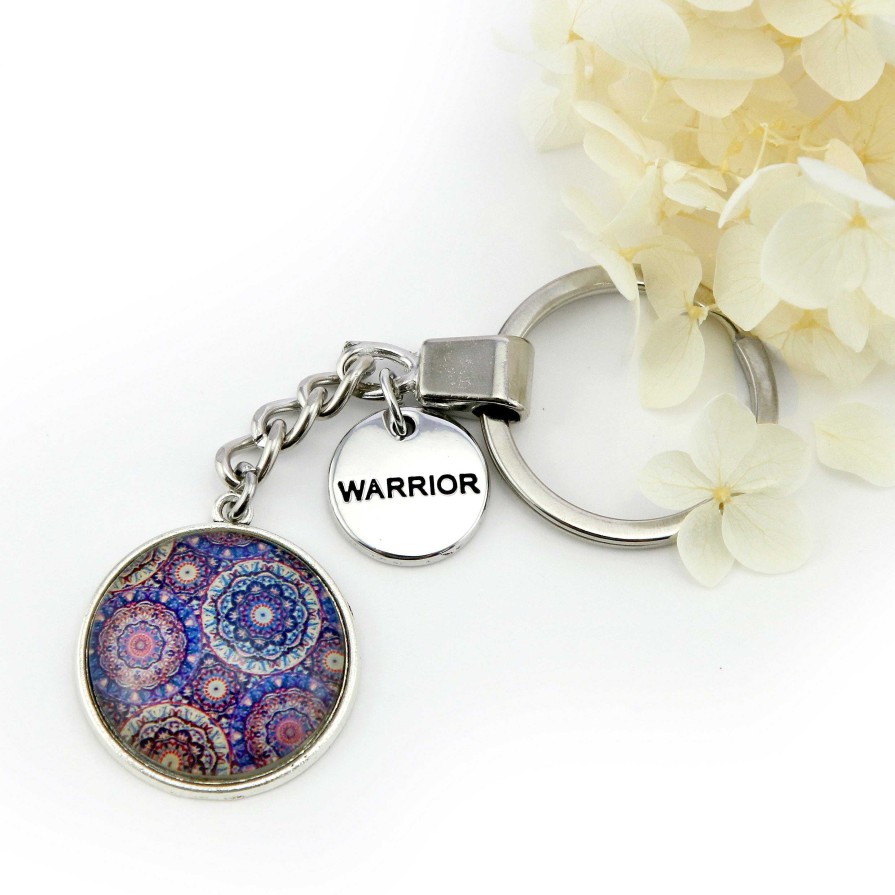 Accessories Papa Glewy | Spring - 'Warrior' - Vintage Silver Keyring - Grenache (10754)