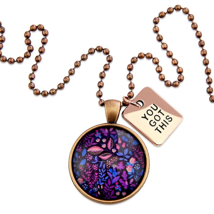 Jewellery Papa Glewy | Spring - 'You Got This' Vintage Copper Necklace - Heather - (10643)