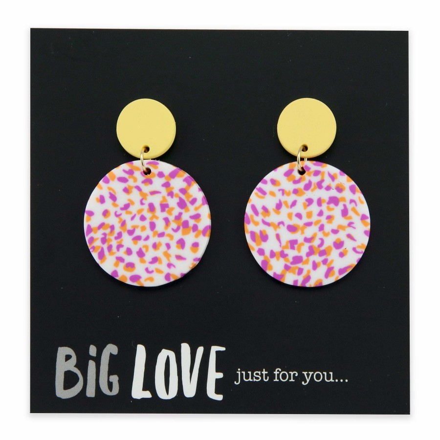 Jewellery Statement Earrings | Acrylic Dangles - 'Big Love Just For You' - Lyon (11852)