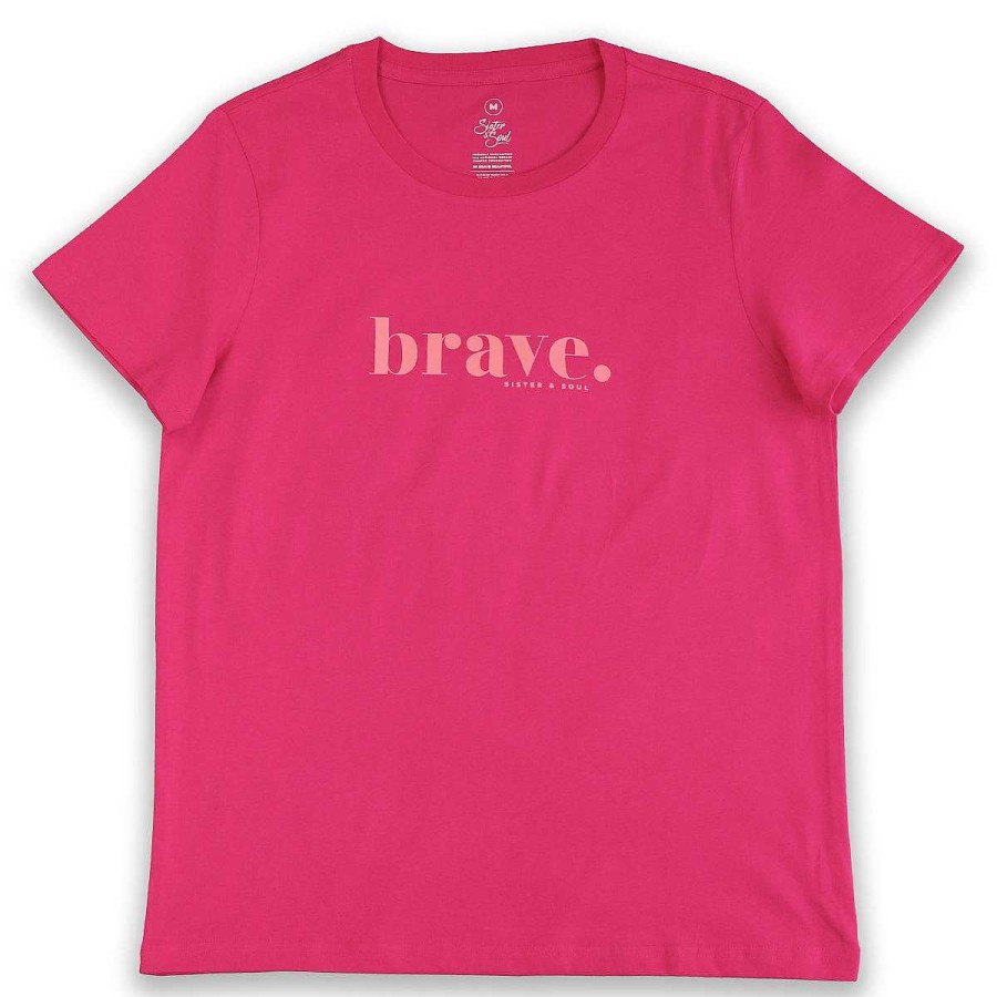 Apparel Tees Tanks & Totes | Brave - Fuchsia Boxy Tee - Pink Print