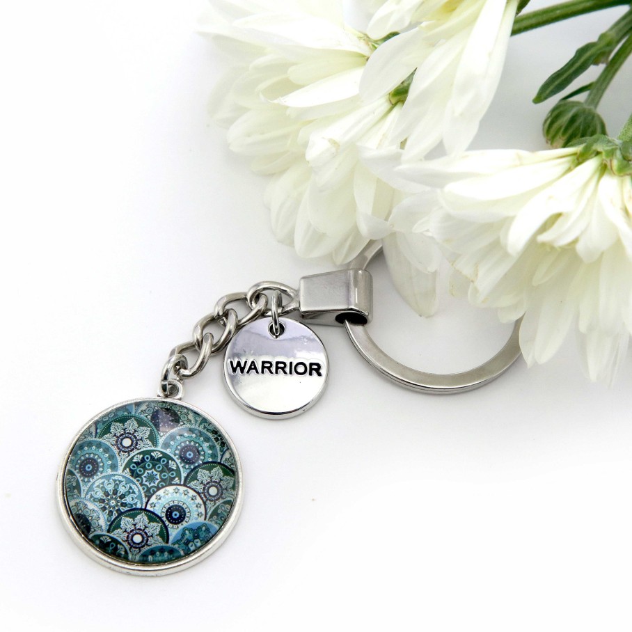 Accessories Papa Glewy | Teal Collection - Vintage Silver 'Warrior' Keyring - Cirque (12052)