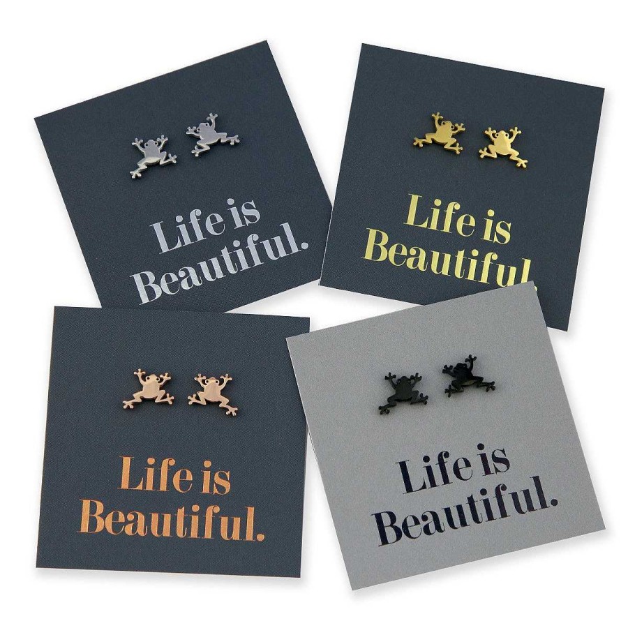 Jewellery Premium Studs | Stainless Steel Earring Studs - Life Is Beautiful - Frogs