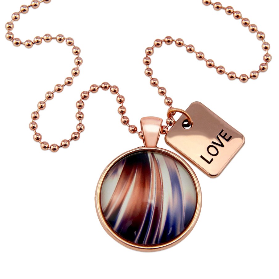 Jewellery Papa Glewy | The Strong Women Collection - Rose Gold 'Love' Necklace - Crema (10441)