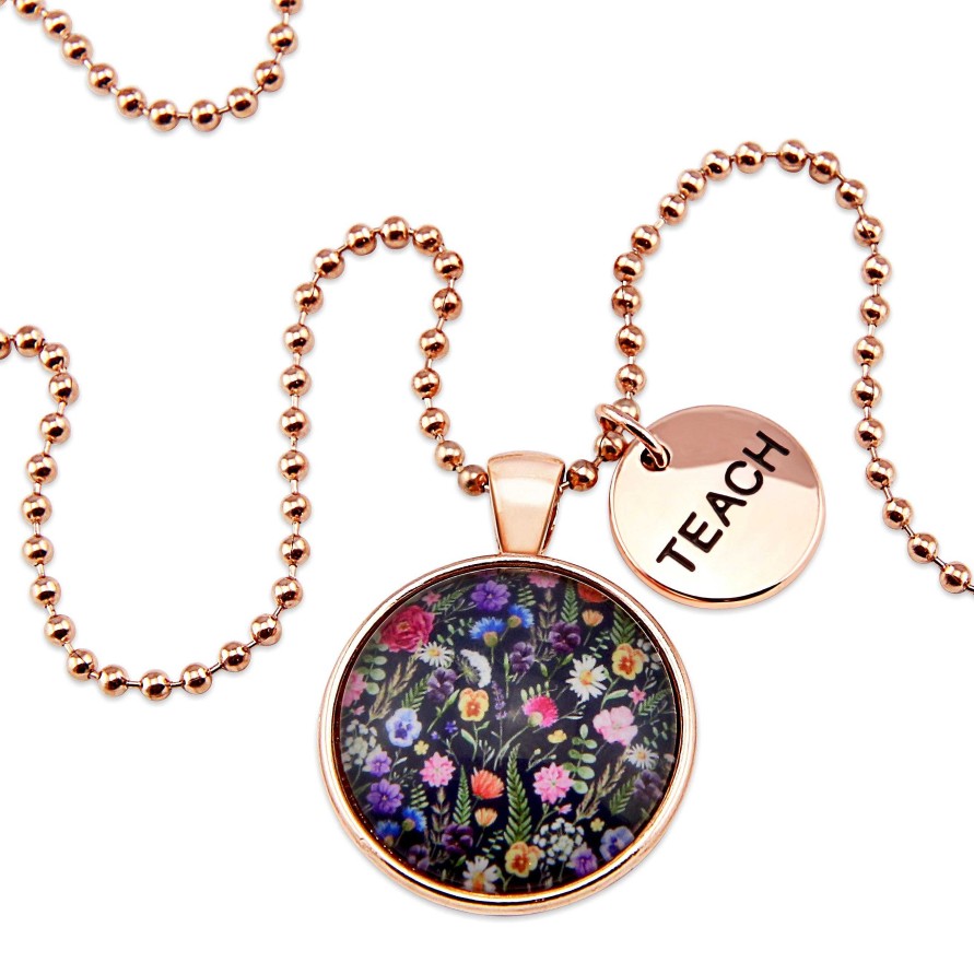 Jewellery Papa Glewy | Wildflower Rose Gold 'Teach' Necklace - Enchanted (11135)