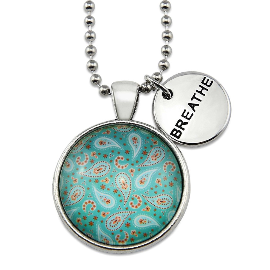 Jewellery Papa Glewy | Boho Collection - Vintage Silver 'Breathe' Necklace - Tranquil (11312)