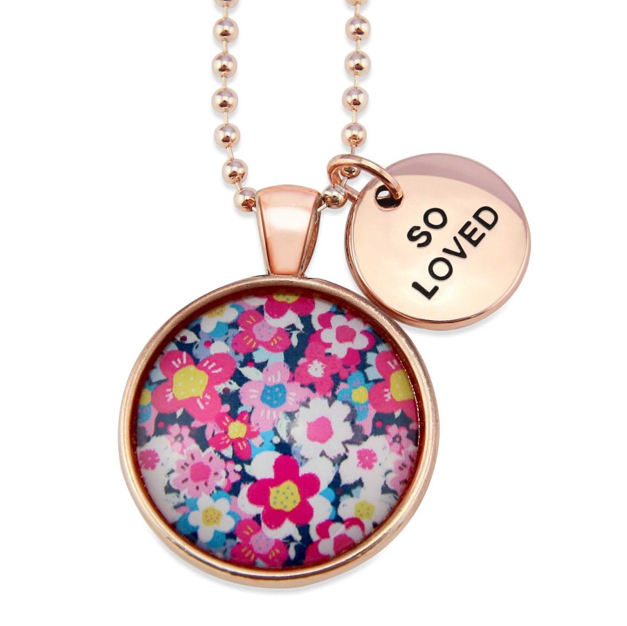 Jewellery Papa Glewy | Pink Collection - 'So Loved' Rose Gold Necklace - Pink Perennial (10233)