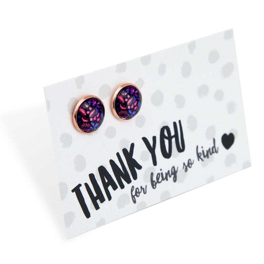 Jewellery Deluxe Stud Earrings | Spring - Thank You For Being So Kind - Rose Gold 12Mm Circle Studs - Heather (11133)