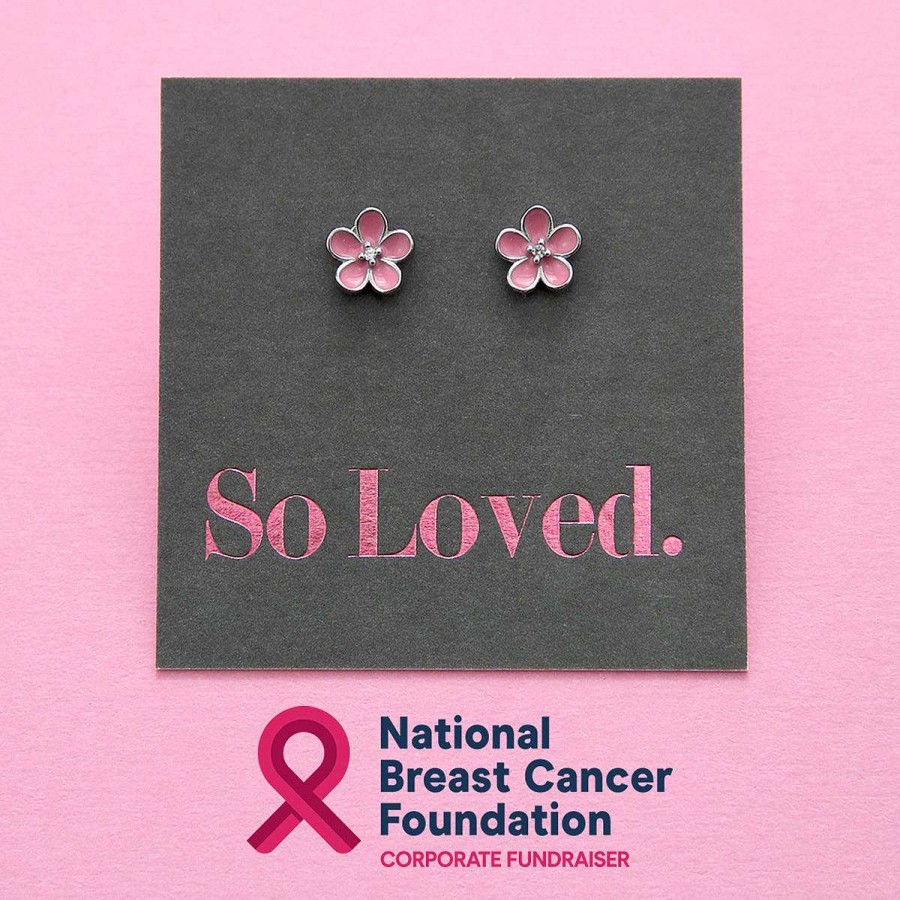 Jewellery Sterling Silver Studs | Sterling Silver Pink Blossom Stud - So Loved (8211-F)