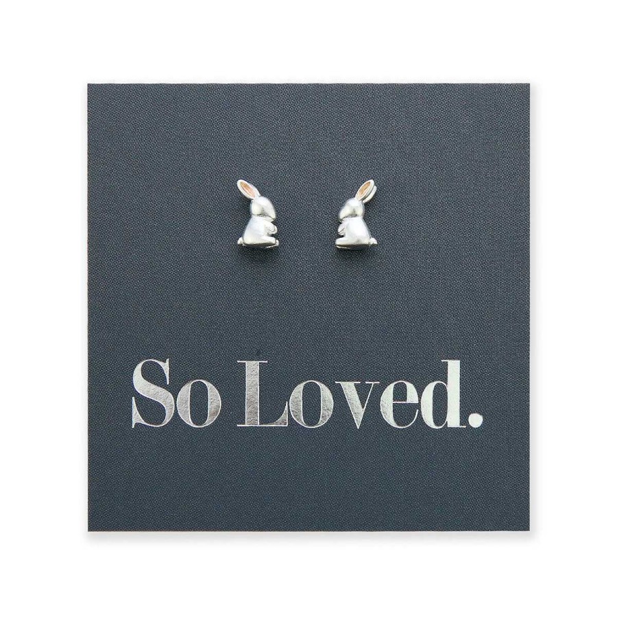 Jewellery Sterling Silver Studs | Itsy Bitsy Bunny Studs - Sterling Silver - So Loved - (11414)