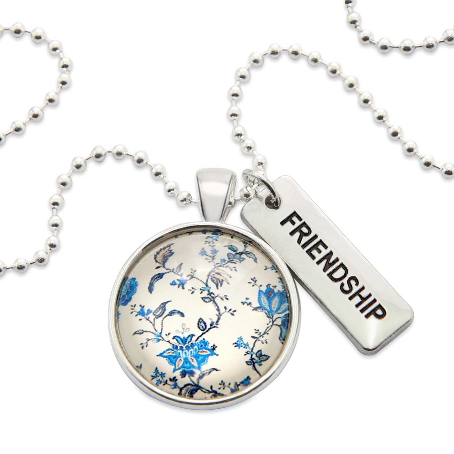 Jewellery Papa Glewy | China Blues ' Friendship ' Necklace In Bright Silver - Divine (10934)