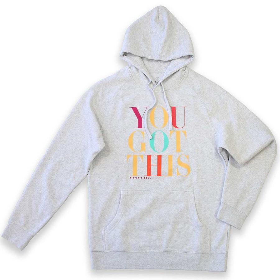 Apparel Hoodies | You Got This Hoodie - Light Grey Marle With Colourful Print