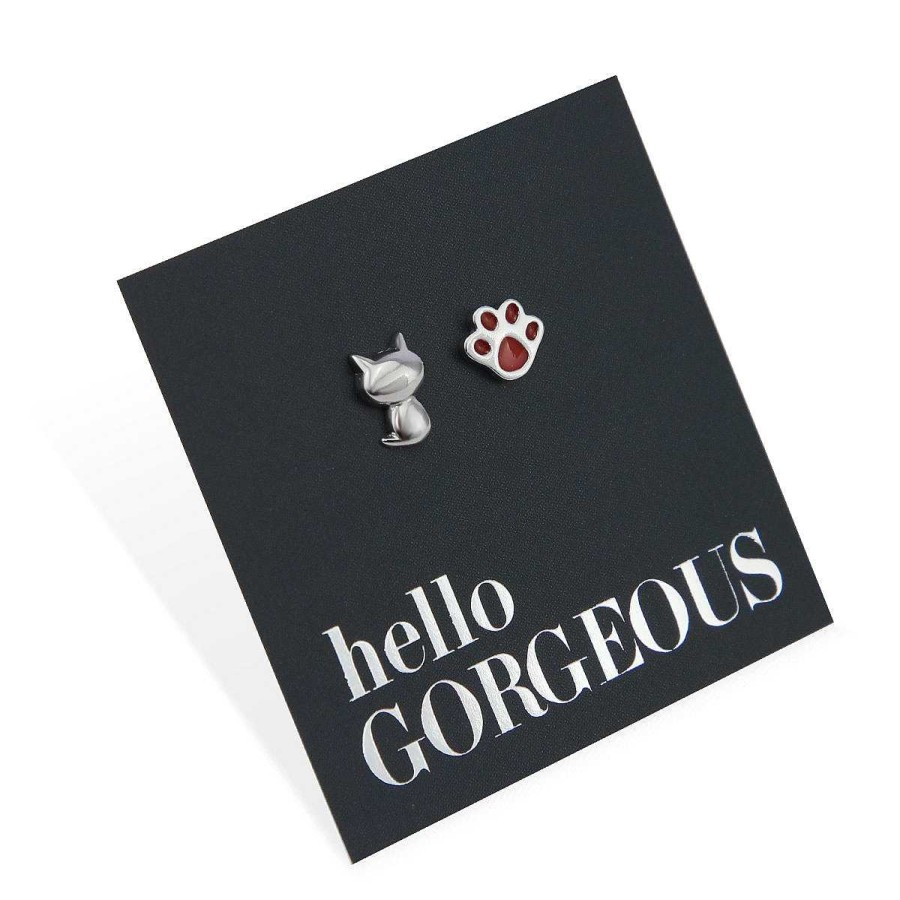 Jewellery Sterling Silver Studs | Cat Lover Studs - Sterling Silver - Hello Gorgeous (8717-F)