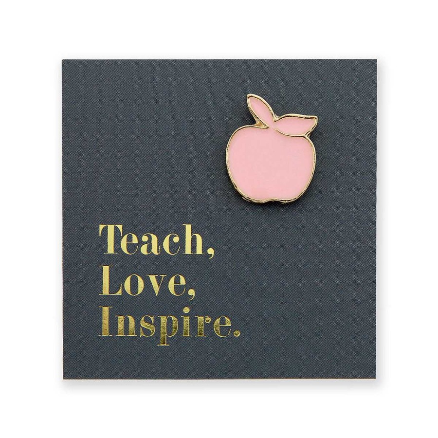 Accessories Accessories | Lovely Pins! Teach Love Inspire - Pink Apple Enamel Badge Pin - (10413)