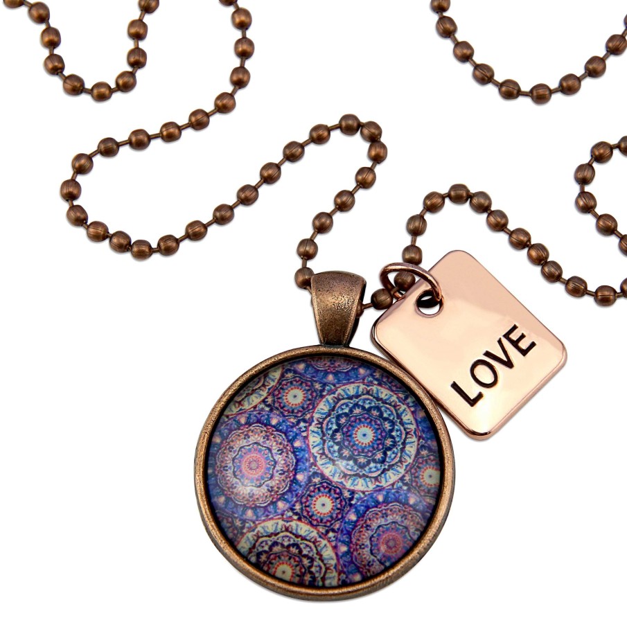 Jewellery Papa Glewy | Spring - 'Love' Vintage Copper Necklace - Grenache (10712)