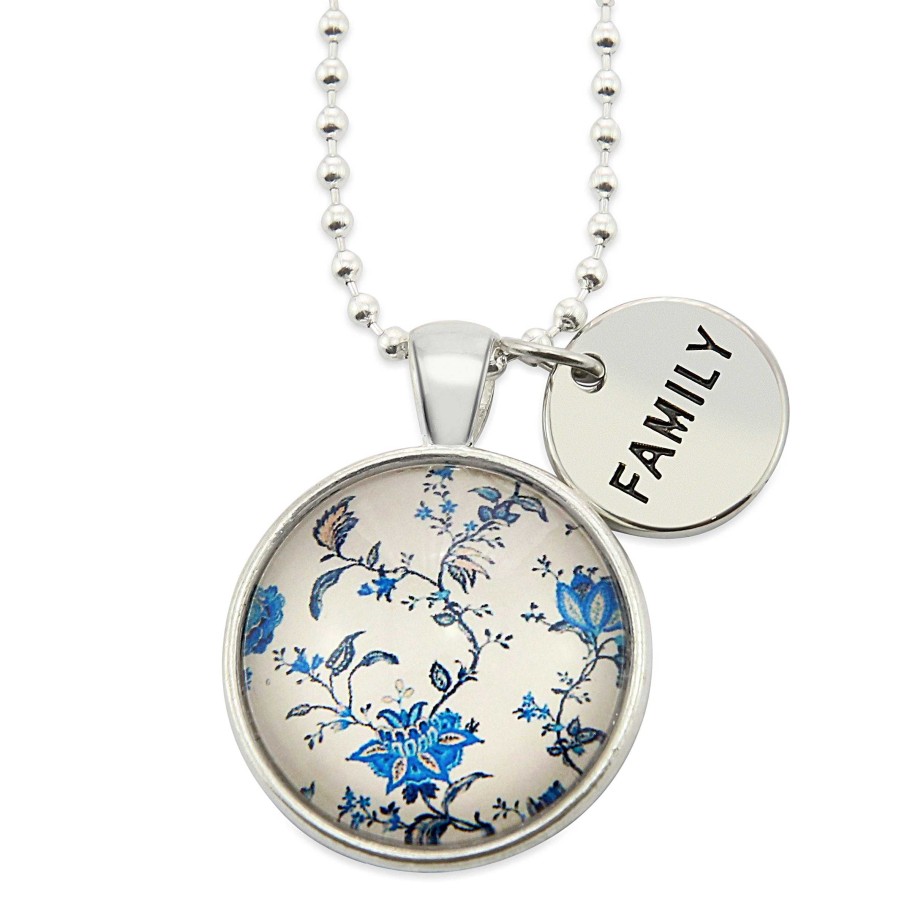 Jewellery Papa Glewy | China Blues ' Family ' Necklace In Bright Silver - Divine (10961)