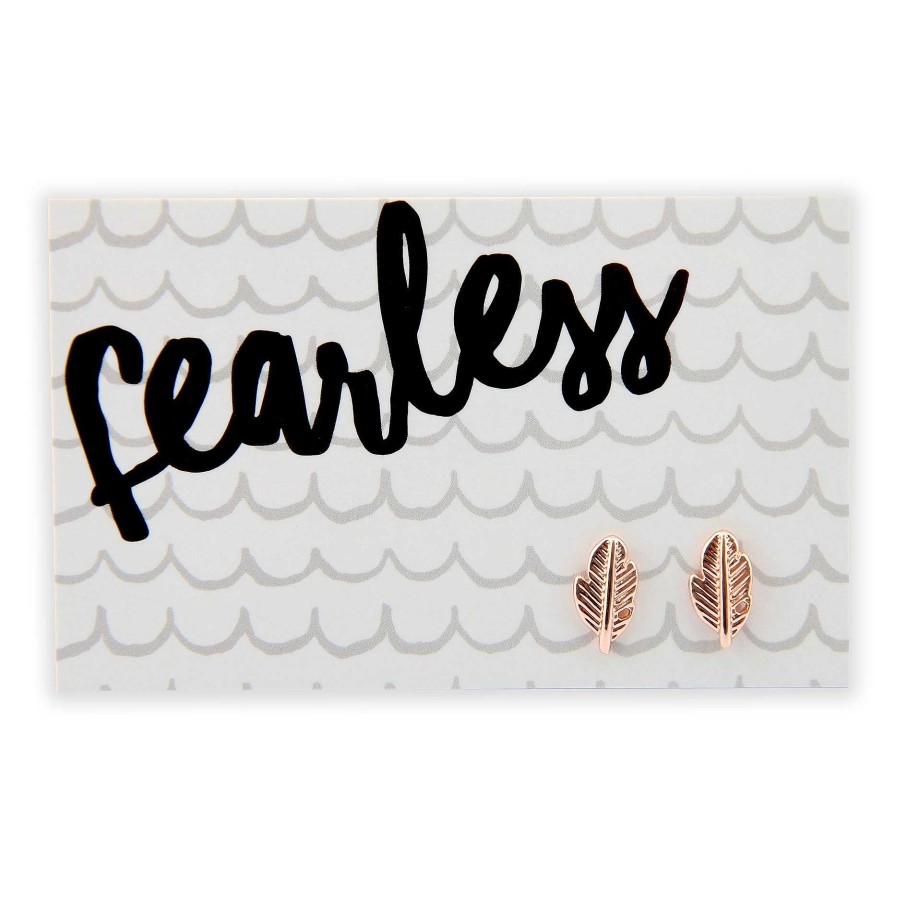 Jewellery Cute Stud Earrings | Fearless Feather Earring Studs - Rose Gold (9802)