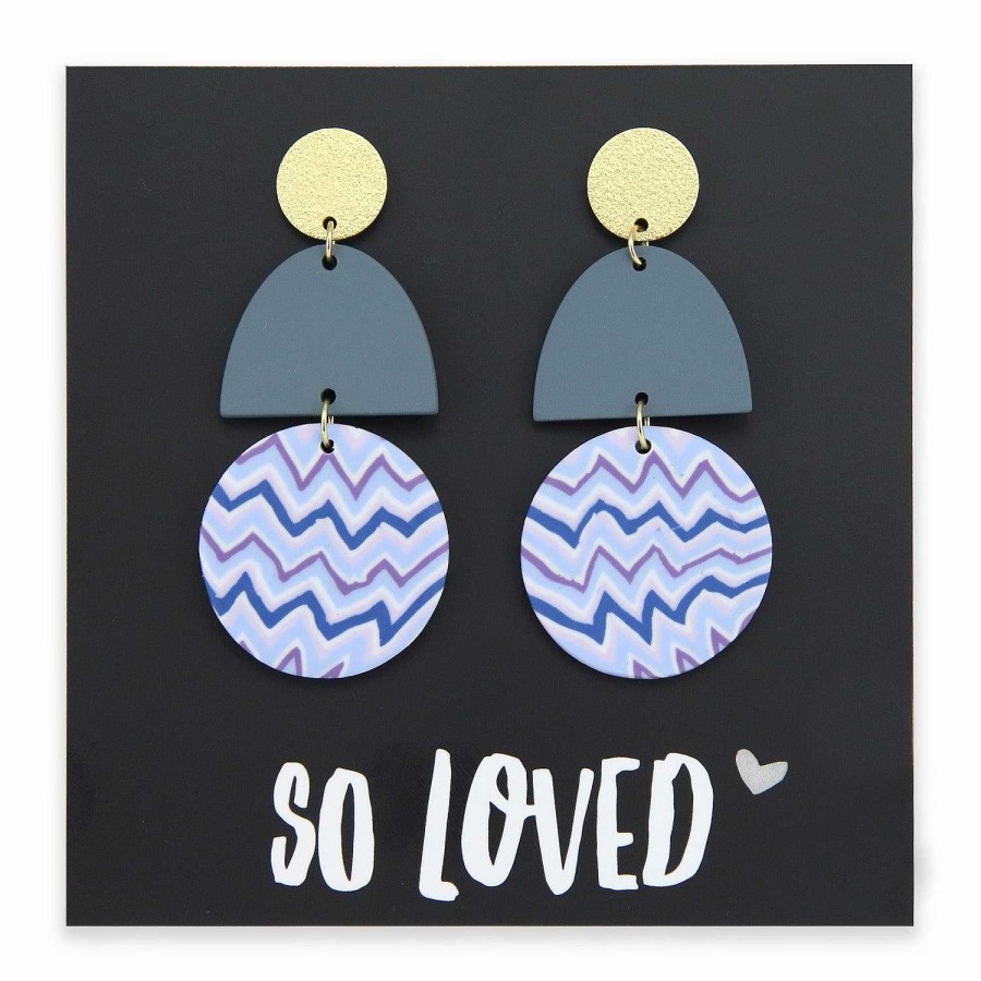 Jewellery Statement Earrings | Acrylic & Polymer Dangles - 'So Loved' - Boston (12642)