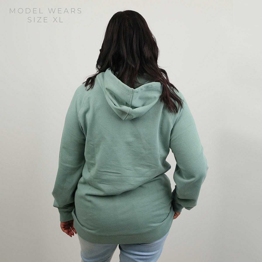 Apparel Hoodies | Premium Kindness Hoodie - Sage With Lime Print