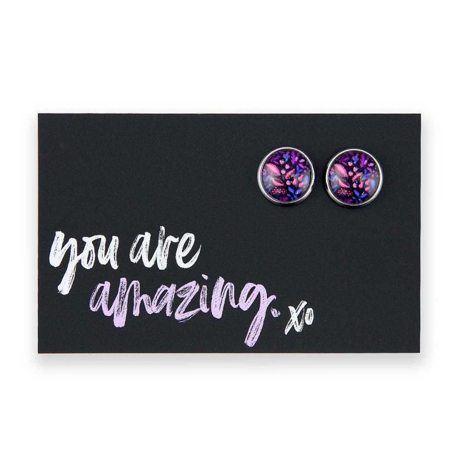 Jewellery Deluxe Stud Earrings | Spring - You Are Amazing - Bright Silver 12Mm Circle Studs - Heather (11131)