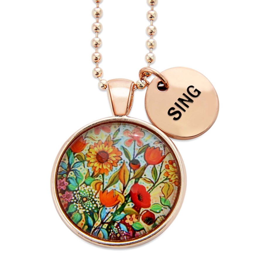 Jewellery Papa Glewy | Spring - 'Sing' Rose Gold Necklace - Springtime Buds(10345)