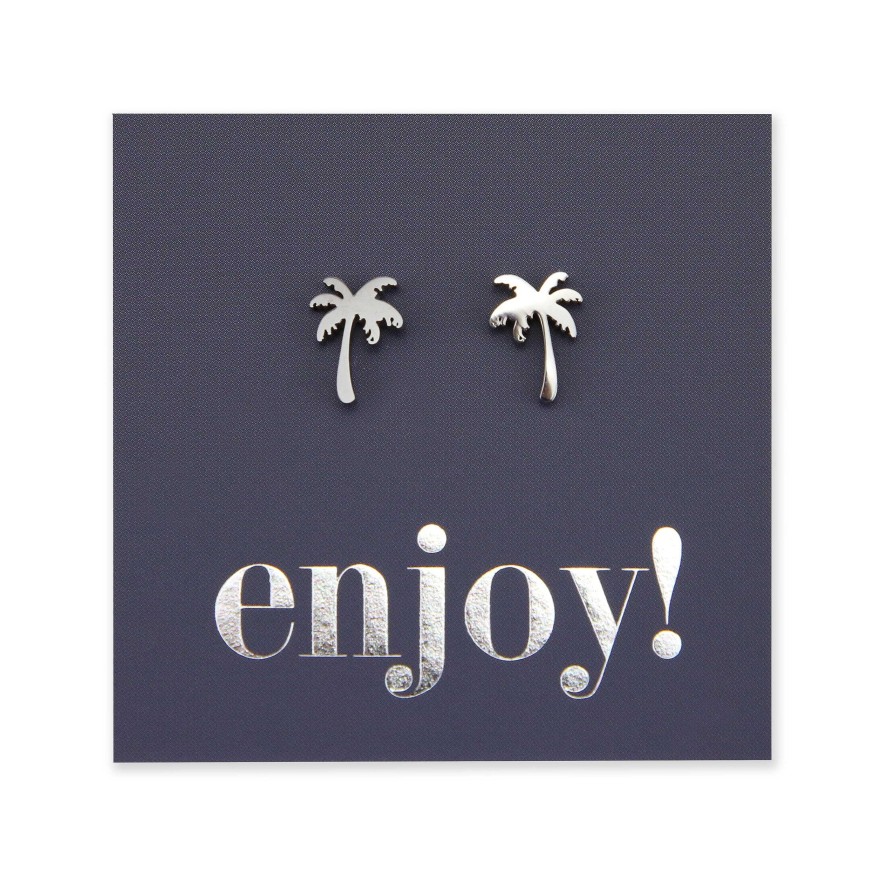 Jewellery Premium Studs | Stainless Steel Earring Studs - Enjoy - Palm Tree