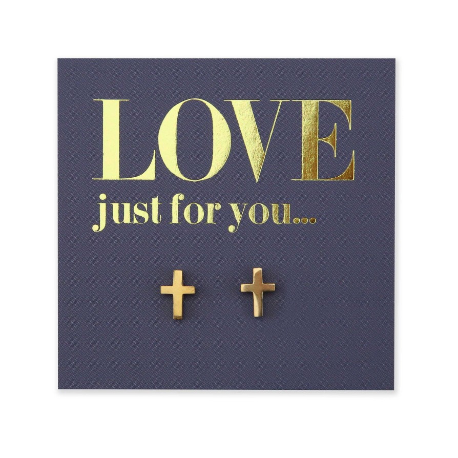 Jewellery Premium Studs | Stainless Steel Earring Studs - Love Just For You - Cross