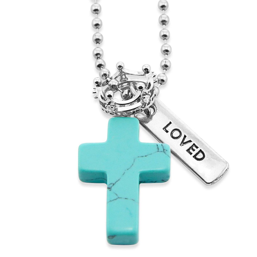 Jewellery Cross & Crown | Cross & Crown Necklace - Turquoise