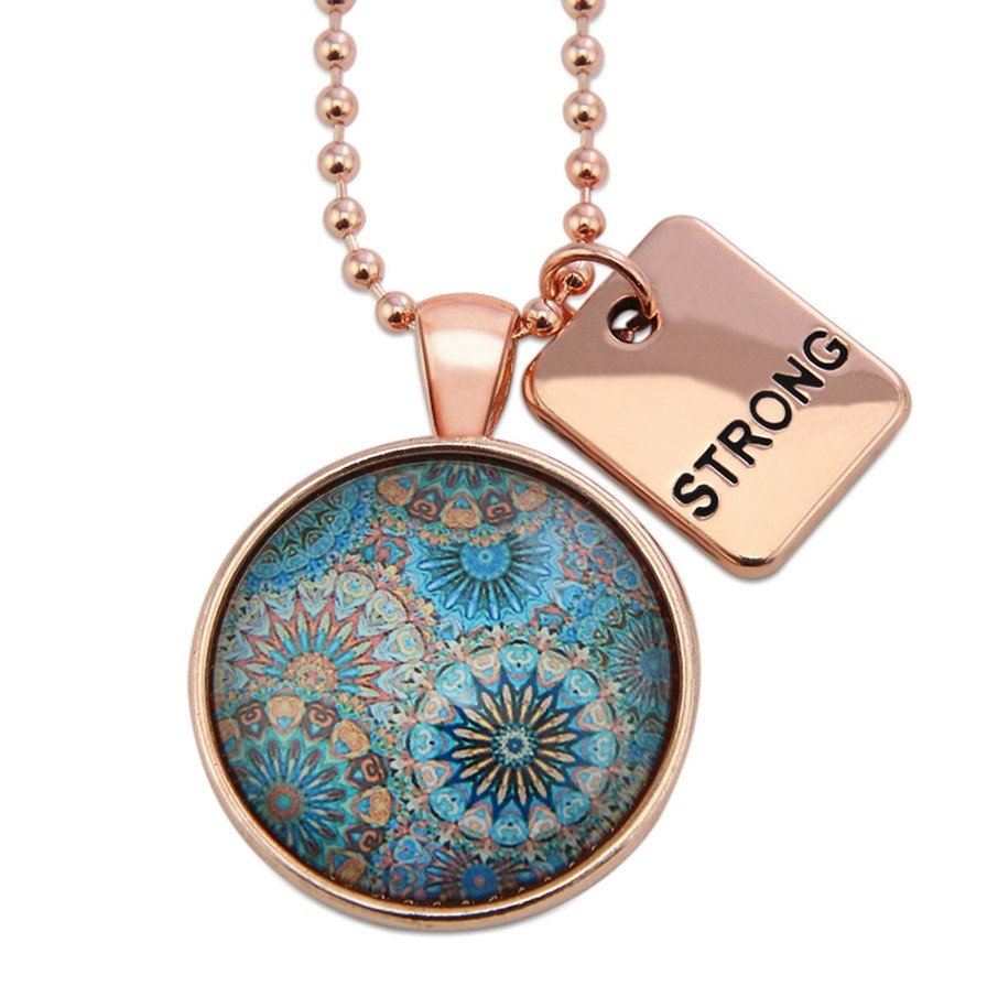 Jewellery Papa Glewy | Teal Collection - Rose Gold 'Strong' Necklace - Panama (12464)