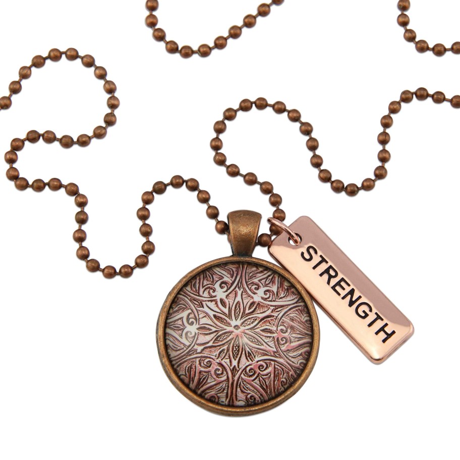 Jewellery Papa Glewy | The Strong Women Collection - Vintage Copper 'Strength' Necklace - Lionhearted Rose (11152)