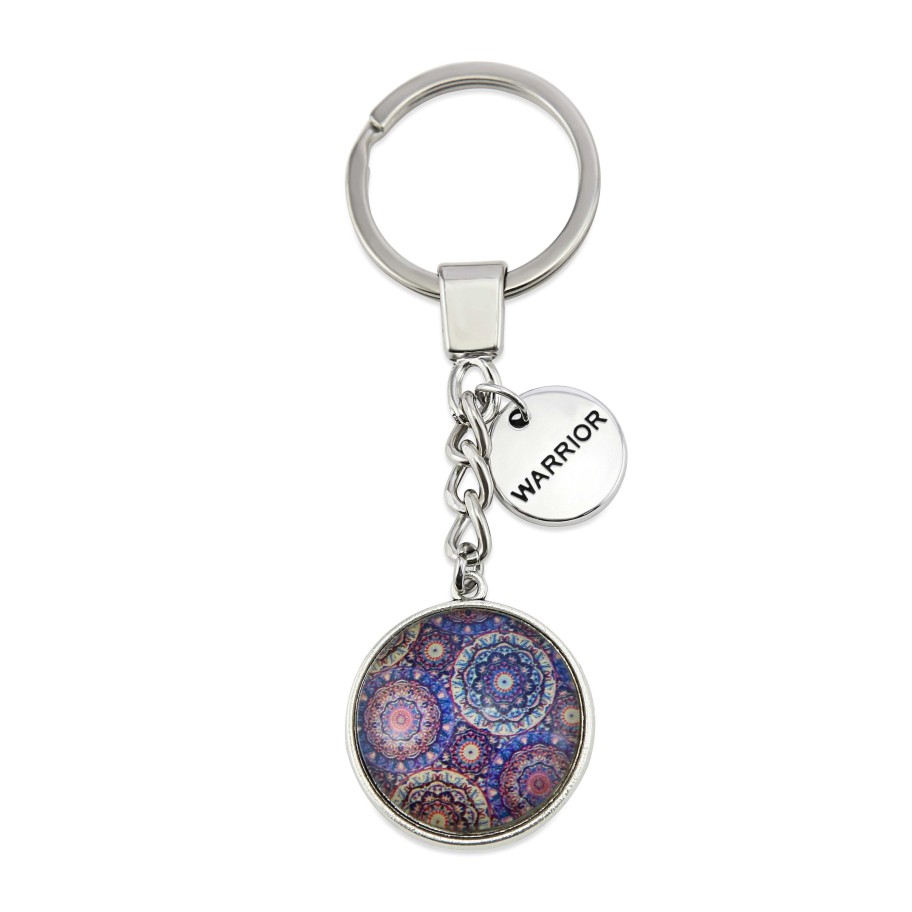 Accessories Papa Glewy | Spring - 'Warrior' - Vintage Silver Keyring - Grenache (10754)