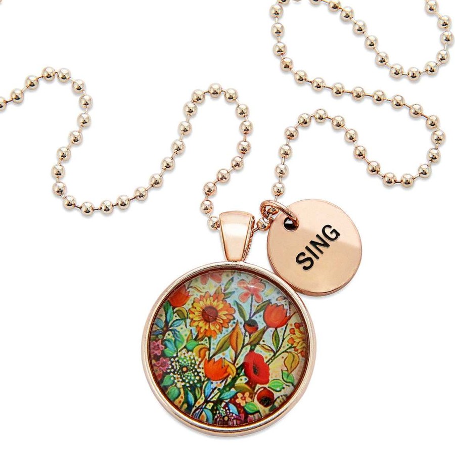 Jewellery Papa Glewy | Spring - 'Sing' Rose Gold Necklace - Springtime Buds(10345)