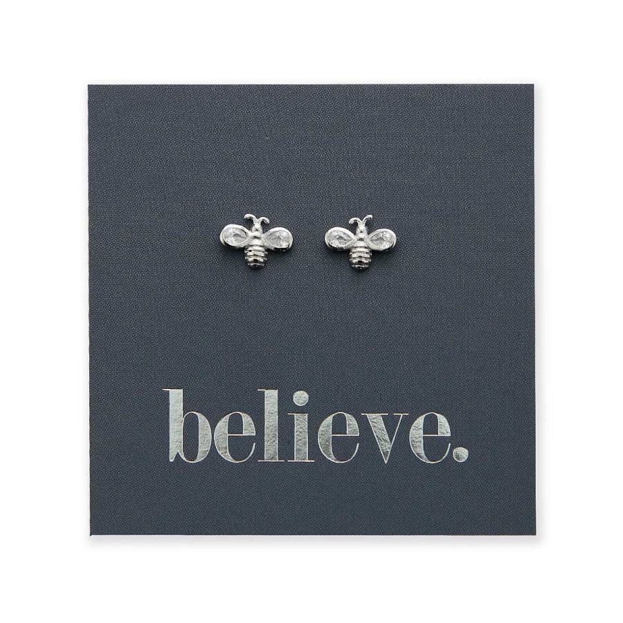 Jewellery Sterling Silver Studs | Bumble Bee Studs - Sterling Silver - Believe (2412-F)