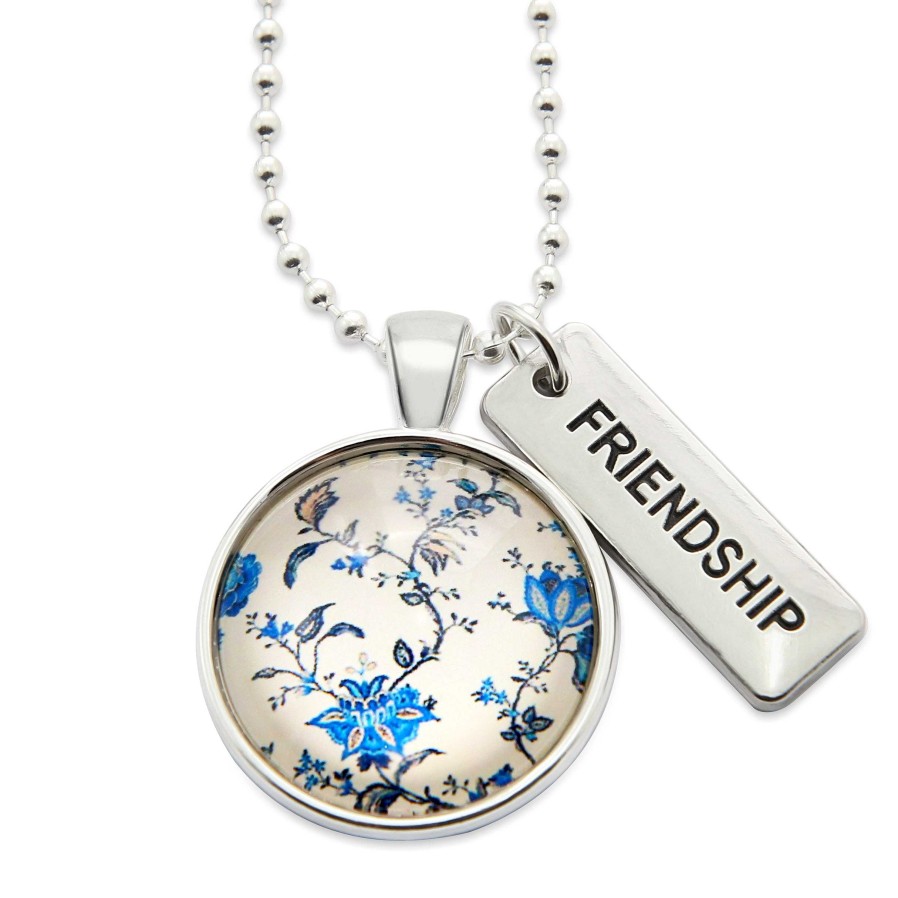 Jewellery Papa Glewy | China Blues ' Friendship ' Necklace In Bright Silver - Divine (10934)