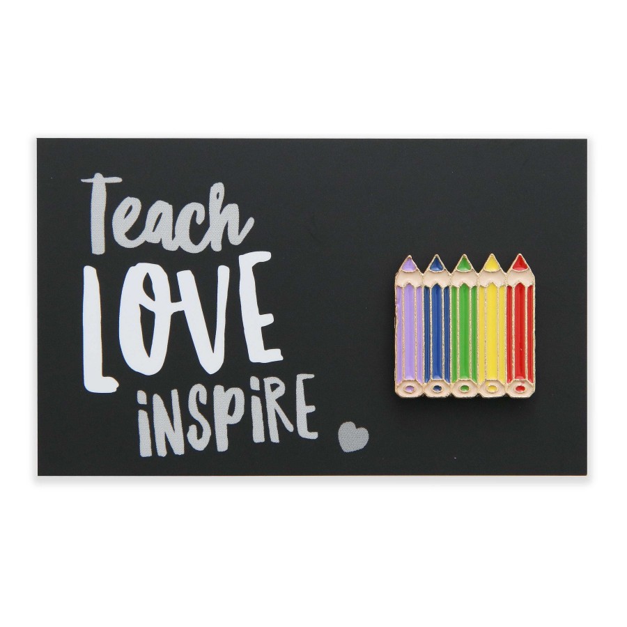 Accessories Accessories | Lovely Pins! Teach Love Inspire - Coloured Pencil Enamel Badge Pin - (10414)