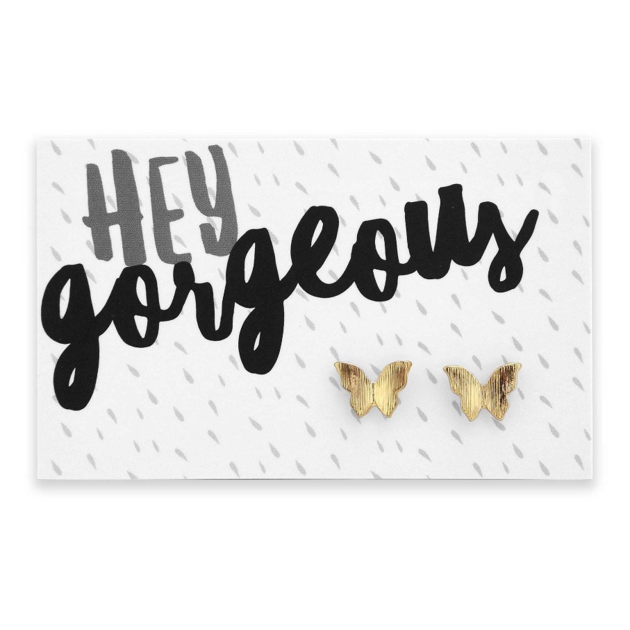 Jewellery Cute Stud Earrings | Hey Gorgeous! - Gold Butterfly Earrings (9406)